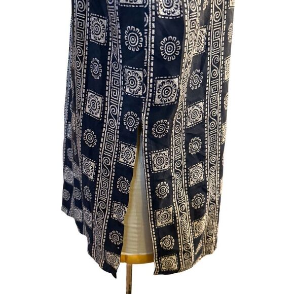 Dana Buchman 100% Silk Tunic Geometric Print Mandarin Collar Sz. 12 - Picture 7 of 15